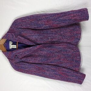 COLDWATER CREEK Women's Purple Tweed Blazer Tulle Trim Medium